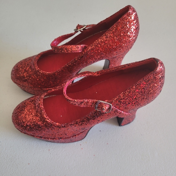 Red Glitter Platforms Mary Jane Shoes for Women's Size 7/7.5 - Picture 8 of 9